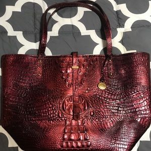 Beautiful metallic Cranberry Brahmin Tote!